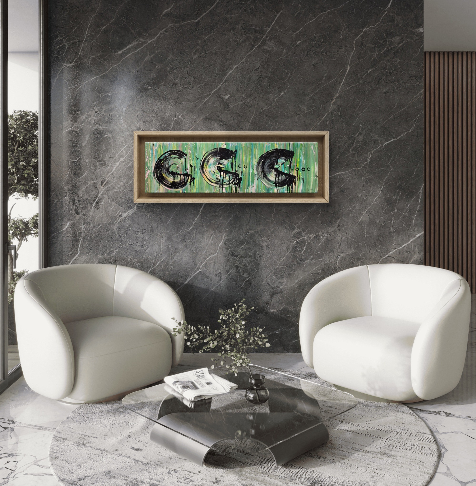 Oeuvre d'art unique <br> Dans mon Pac-World <br> 18"x60"